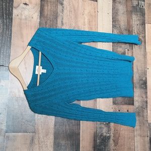 St. Johns Bay Blue Cable Knit Sweater Sz Small Petite Wom